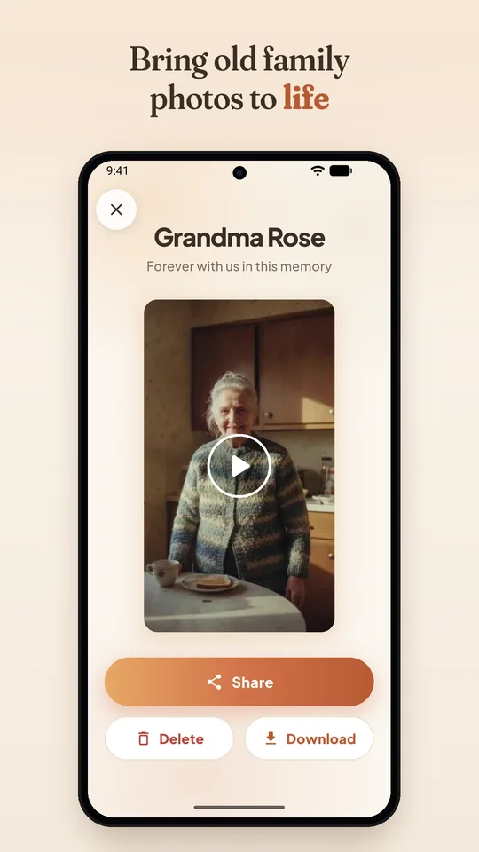 Animated video memory in the app